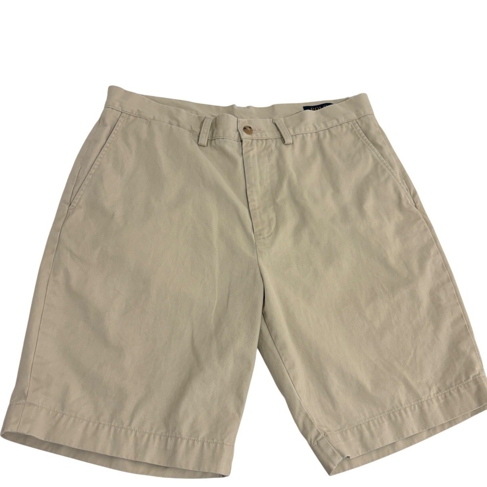 Polo Ralph Lauren Chino Shorts Mens M 33 Khaki Tan Classic Fit 9 Inseam Cotton